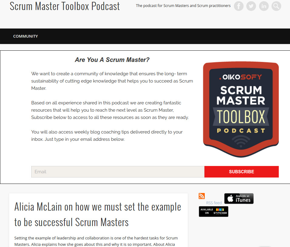 Scurm Master Toolbox podcast