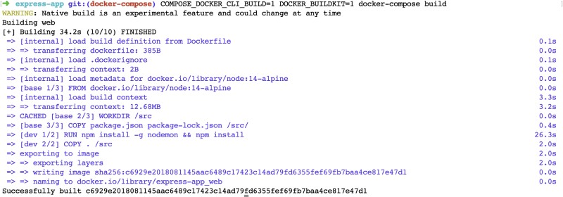 Ouptut of docker bulid with multi-stage docker file using buildkit