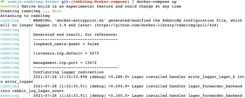 Run RabbitMQ with Docker and Docker compose