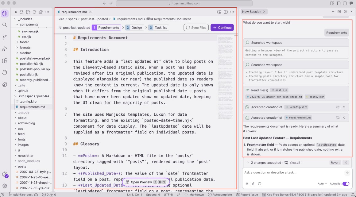 AWS Kiro wrote the requirments