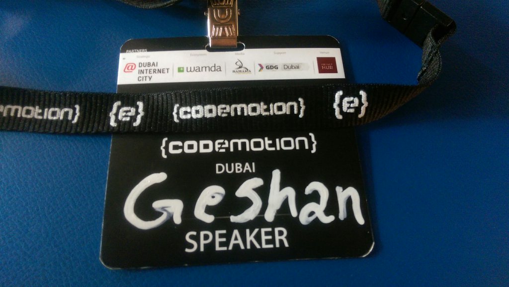Speaker at Codemotion Dubai 2016