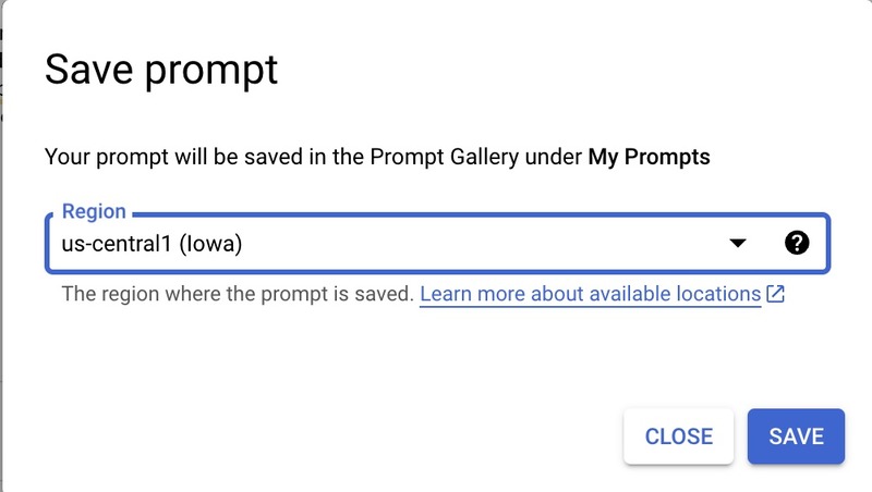 Save the prompt selecting a region