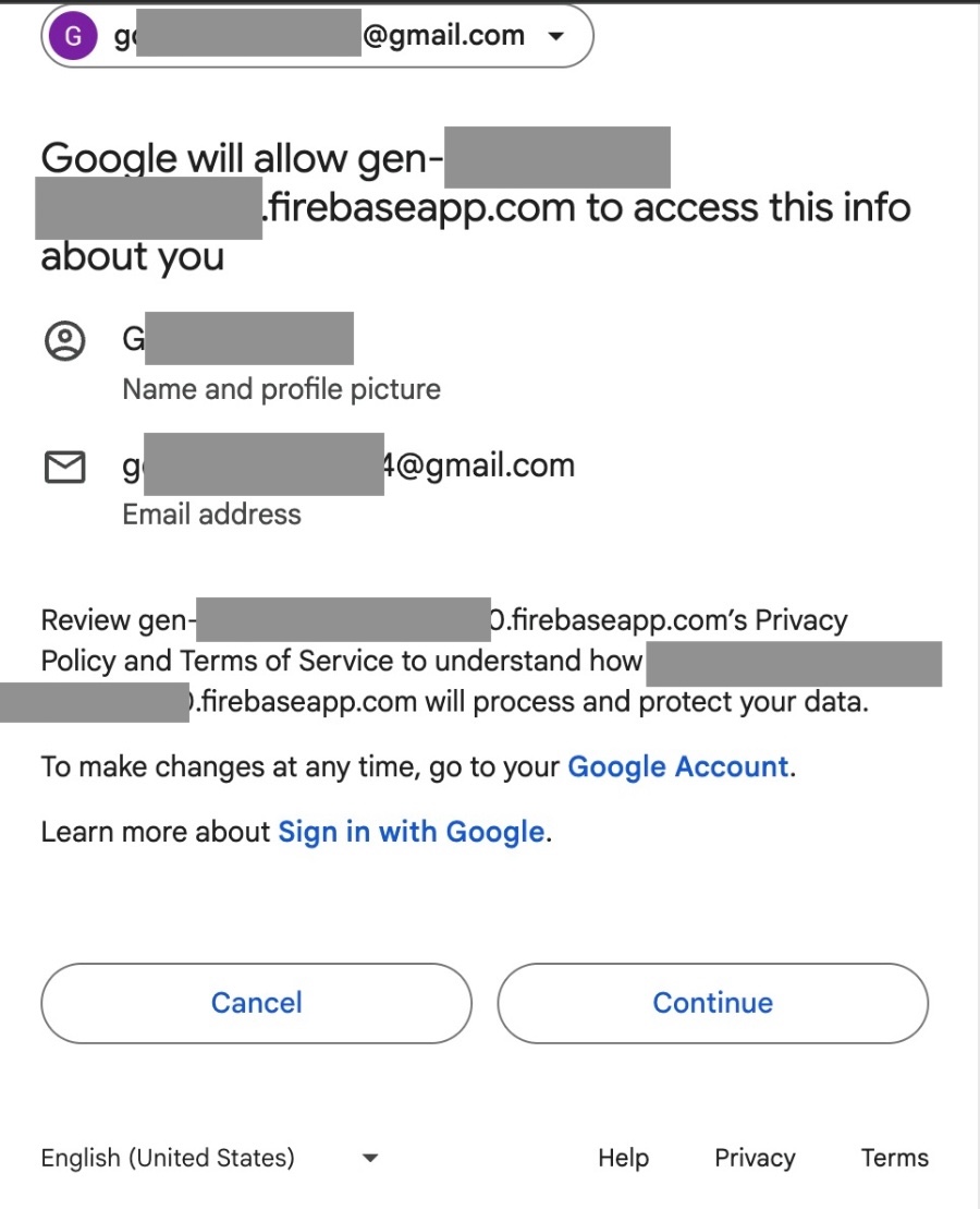 Profile page app generated by Google AI Studio Test Google Login