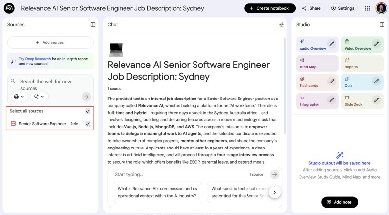 NotebookLM has parsed the source PDF NotebookLM has parsed the source PDF