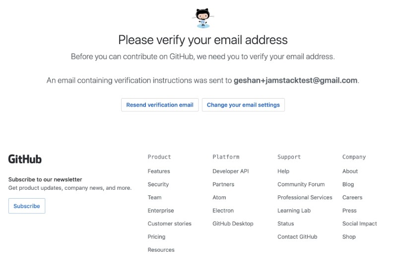 Verify your Github Email