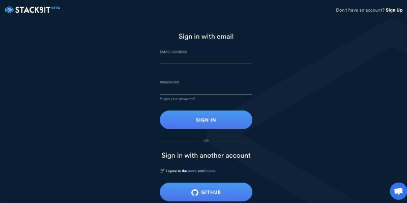 Stackbit Login Page