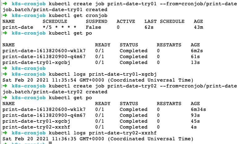 Kubernetes cron job a demo for create job which is very useful for testing cron jobs