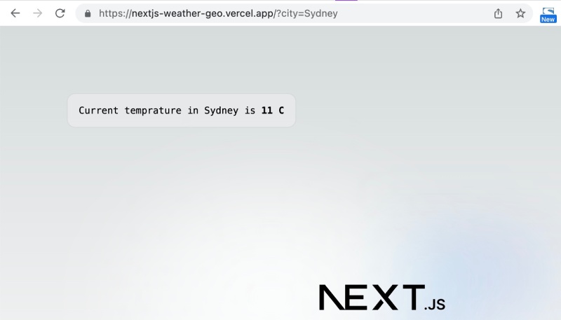 Next.js city weather app running on Vercel
