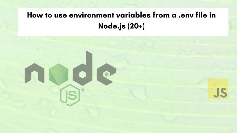 How to use environment variables from a .env file in Node.js