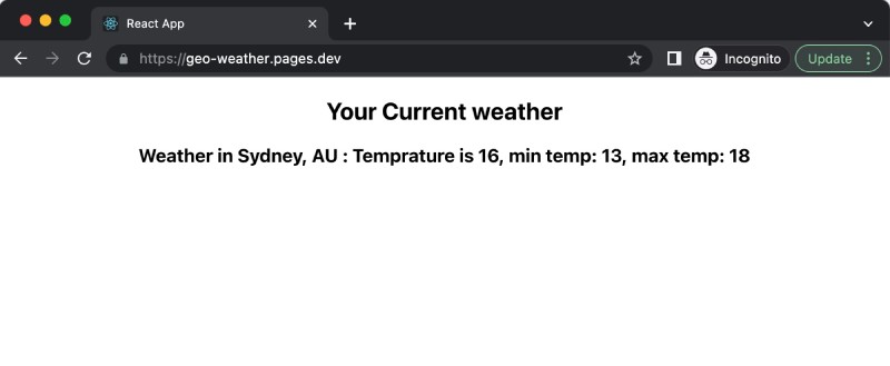 React.js weather app running with NPM concurrently