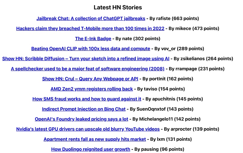 A simple react App to show the latest front-page stories from HackerNews