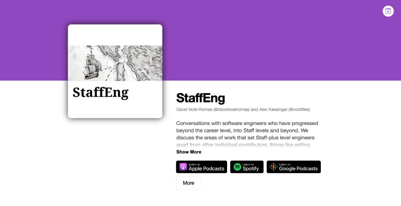 Staff Eng podcast features inteview with staff plus engineers