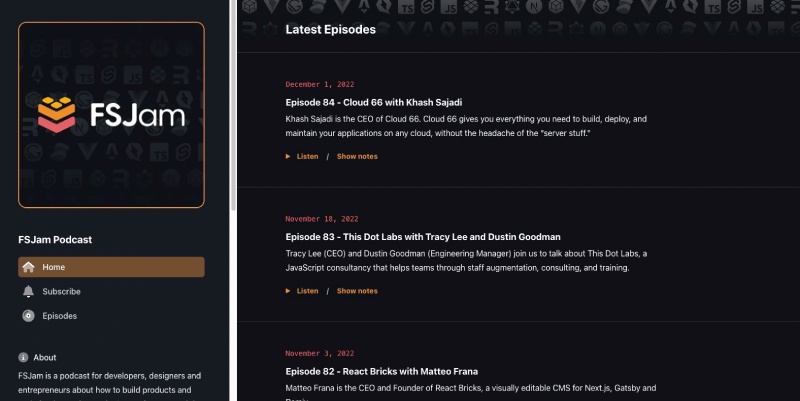 FS JAM Podcast for designers, developers and enterpreneures