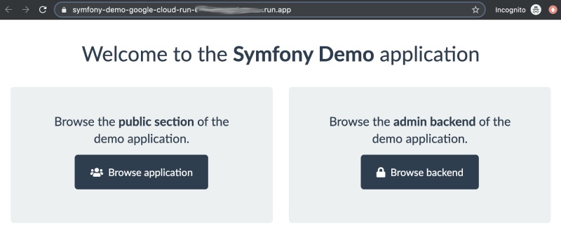 Symfony running on Google Cloud Run