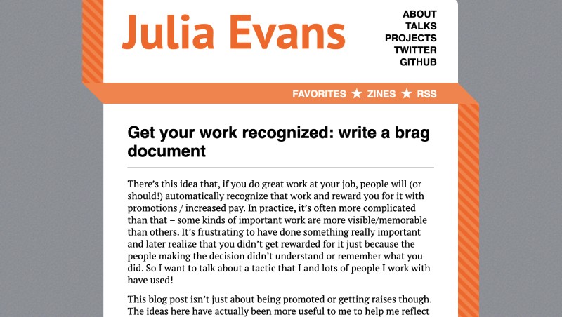 Brag Document by Julia Evans