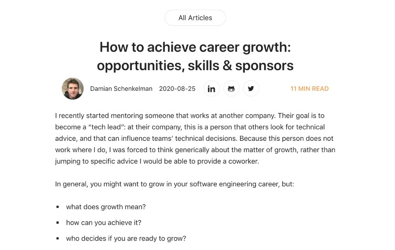 How to achieve career growth by Damain