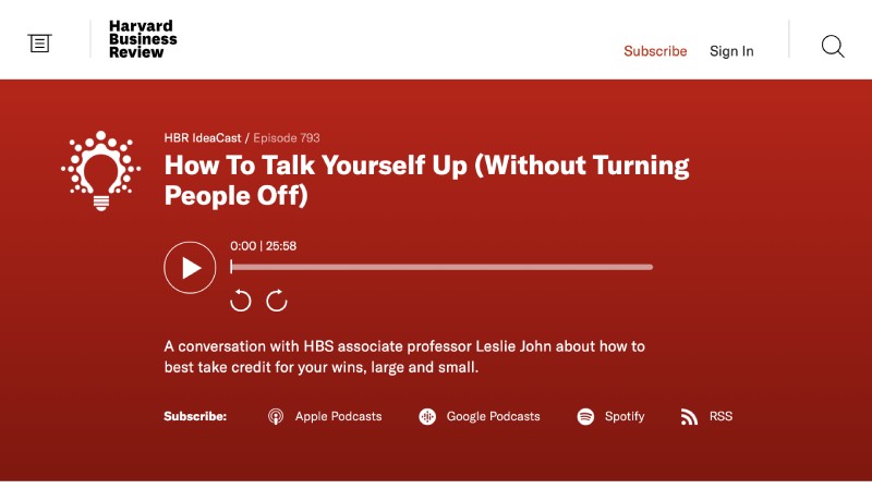 Talk yourself up by HBR Ideacast